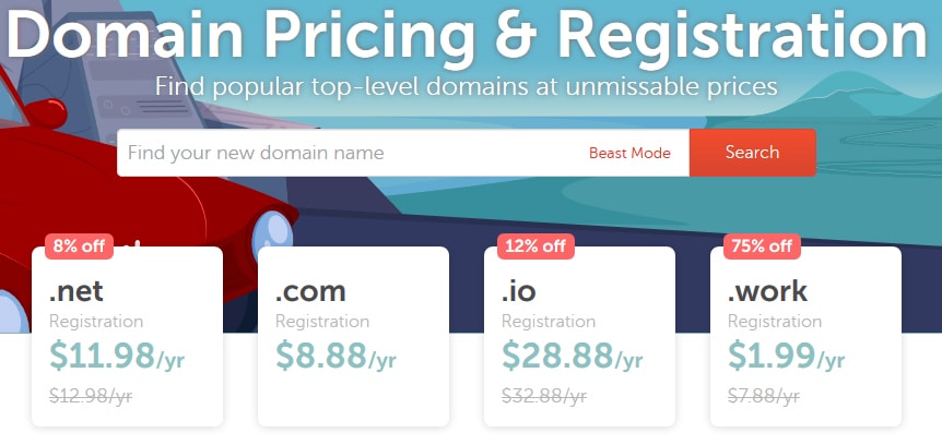 Namecheap domain registration